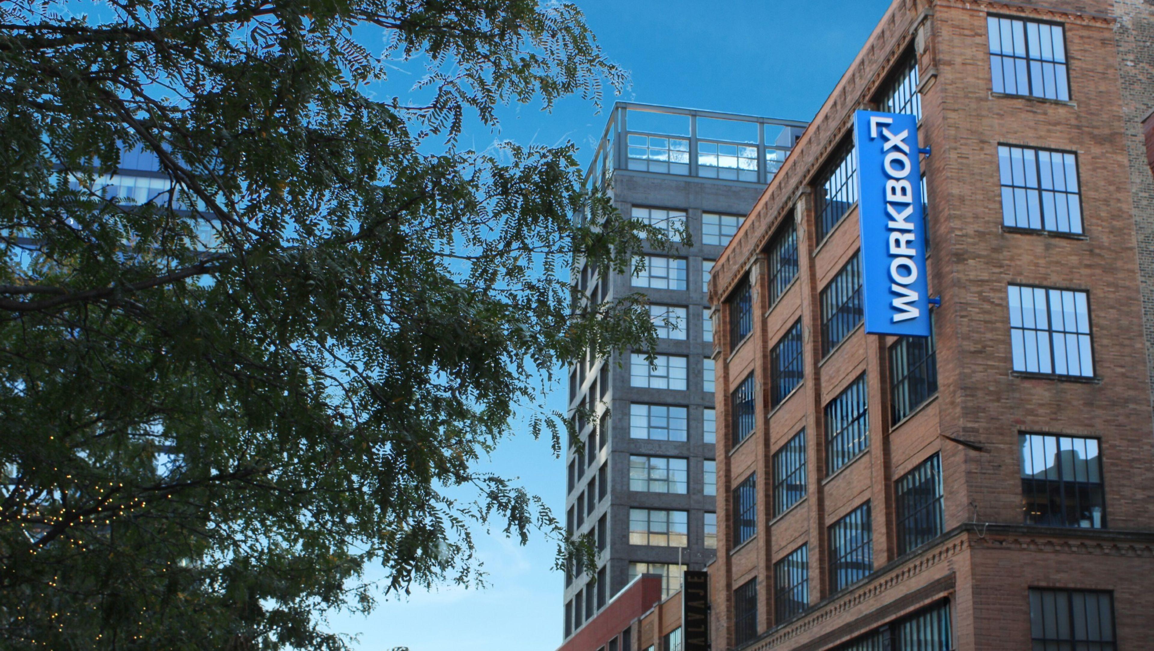Workbox logo on building